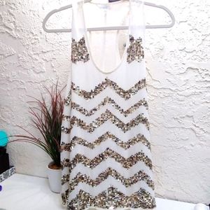 Charming Charlie | Sm. Sequined Chevron Tank